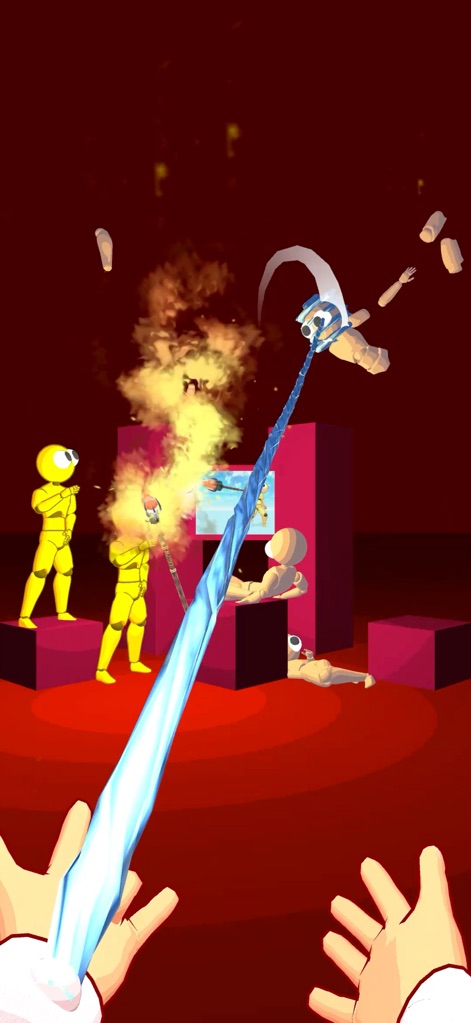 Ragdoll Capture - Witness the devastating power of elemental rope attacks, showcasing both a vivid blue energy effect and dramatic ragdoll disintegration.