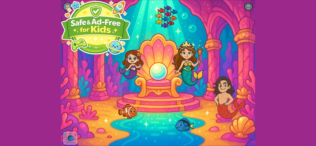Screenshot #2 pour Jeux Stickers Sirènes Enfants