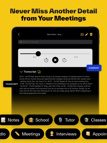 Notezy: AI Meeting Note Taker iPad screenshot