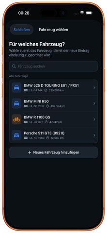 Fahrzeugakte screenshot