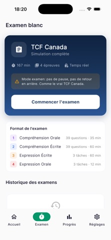 TCF Canada 2026 Mock Exam screenshot