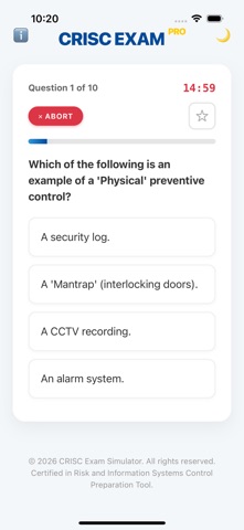 CRISC Exam Simulator PRO Screenshot 3 of 6