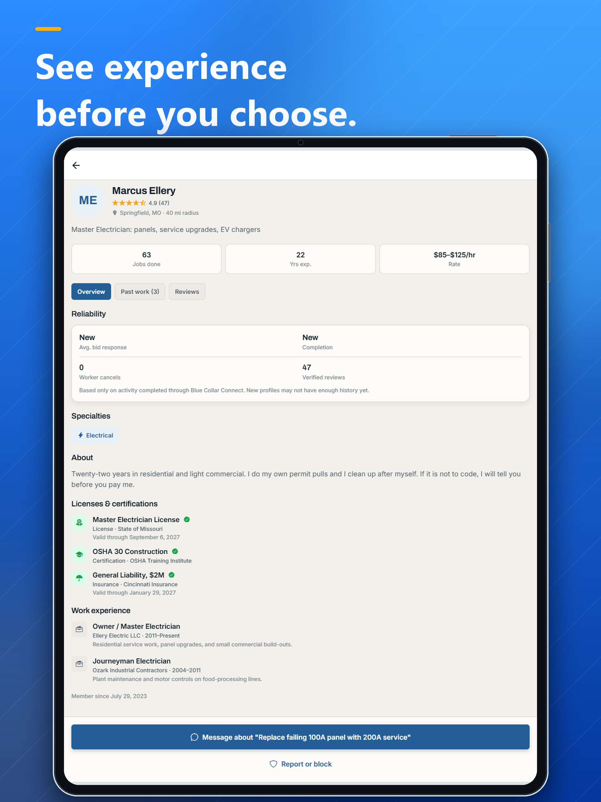Blue Collar Connect: Job Bids screenshot 10