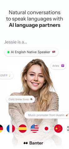 Speak languages: Banter AI iPhone screenshot