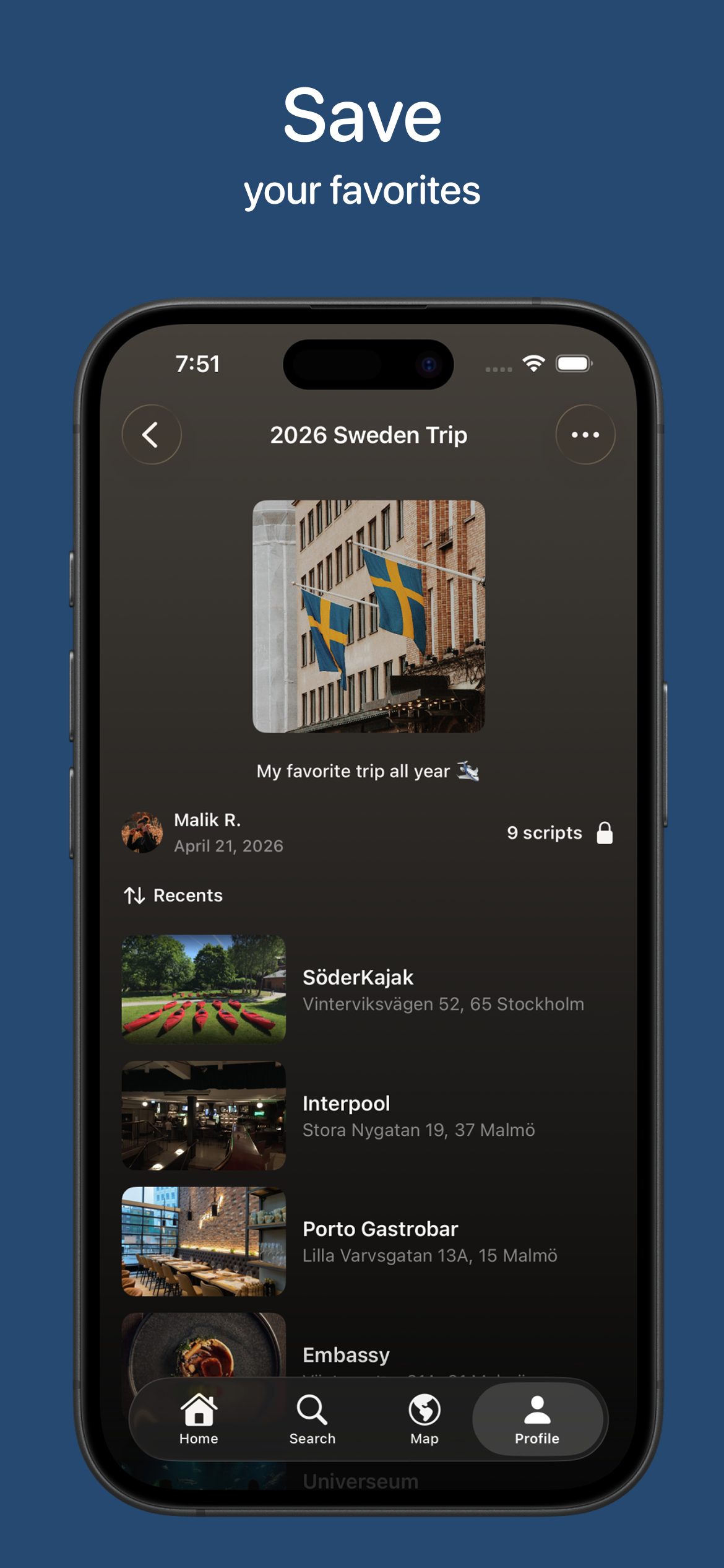 Cityscribe: Save Your Places