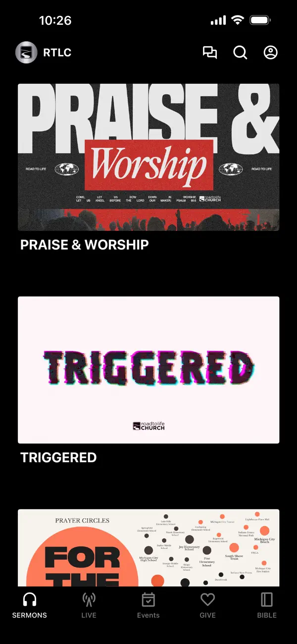 Screenshot #1 pour Road to Life Church