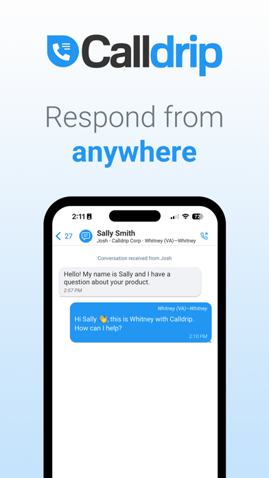 Calldrip iPhone screenshot 1 - Business app