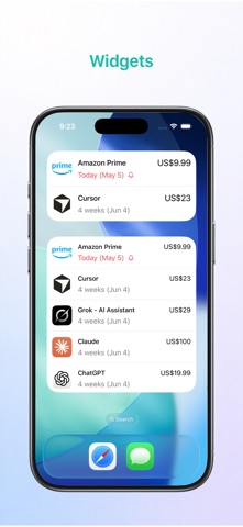 Subscriptions - Track Expenses iPhone screenshot