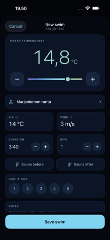 Avanto – Talviuintipäiväkirja screenshot 1