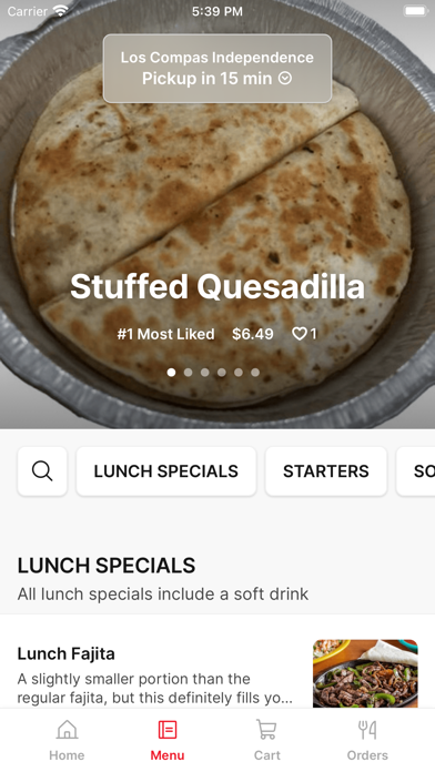 Los Compas Independence iPhone screenshot 2 - Food & Drink app