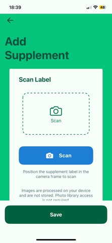 Aro Supplement Tracker screenshot