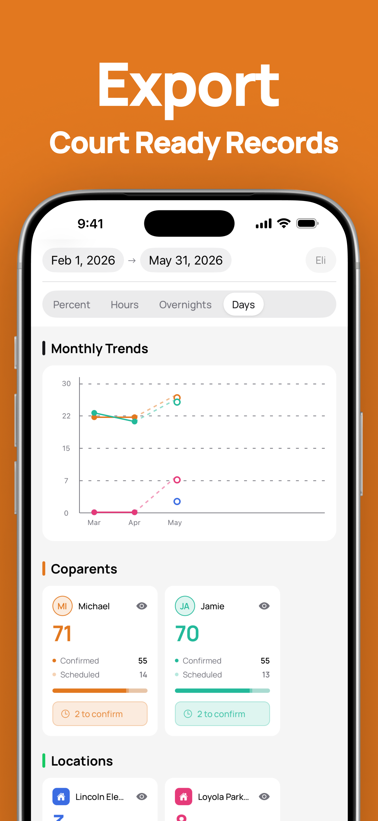Kidtime Coparent Calendar Chat