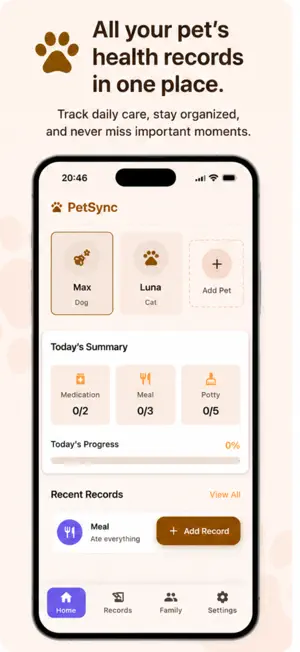 PetSync - Pet Health Tracker screenshot 1