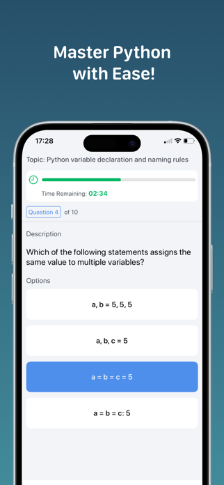 Python Programming -Quiz Screenshot 1 of 10