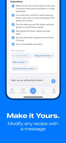 DishWish - AI Recipe Chat iPhone screenshot