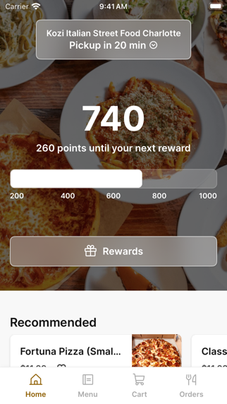 Kozi Italian Street Food app screenshot