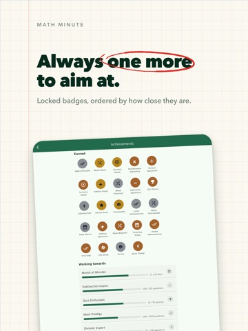 Math Minute iPad screenshot
