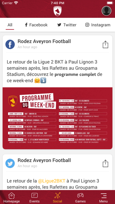 Rodez Aveyron Football Screenshot