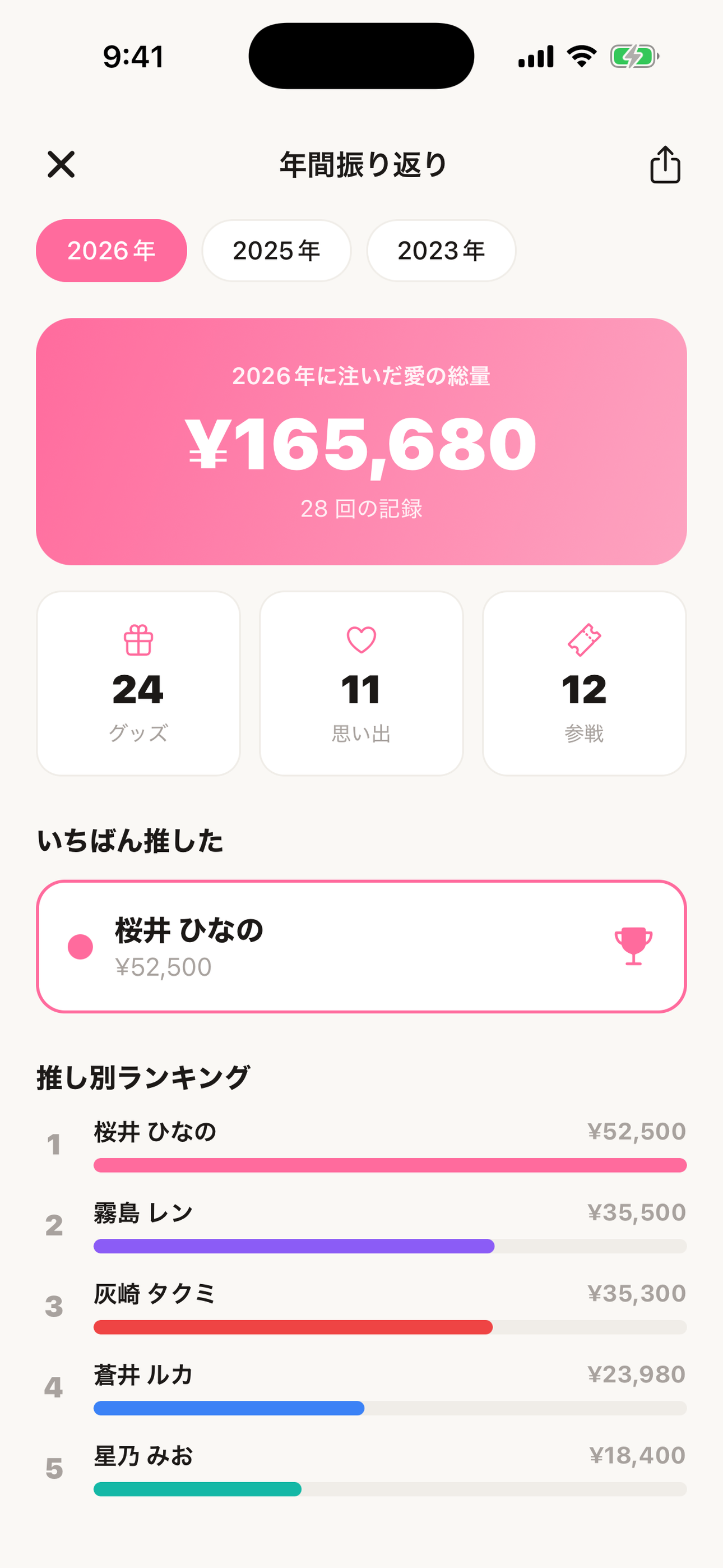 推し手帳 - 推し活の記録・課金管理