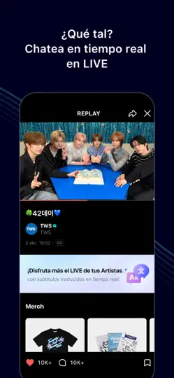 Captura de pantalla de Weverse, Acércate A Tu Artista en iPhone 4