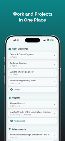 Vitario — Unique Resume iPhone screenshot