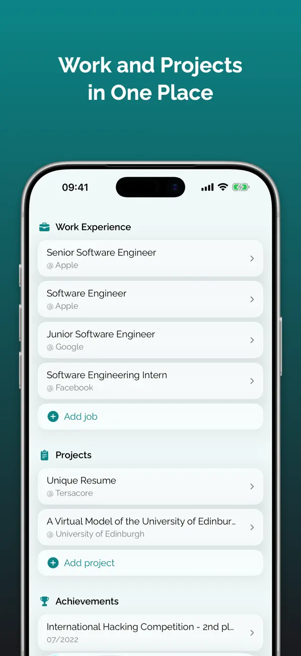 Screenshot #3 pour Vitario — Unique Resume