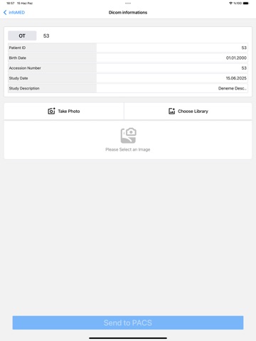 infoMED - CamToDicom iPad screenshot