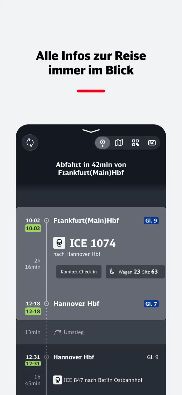 DB Navigator iPhone App Screenshot 3 – Reisen