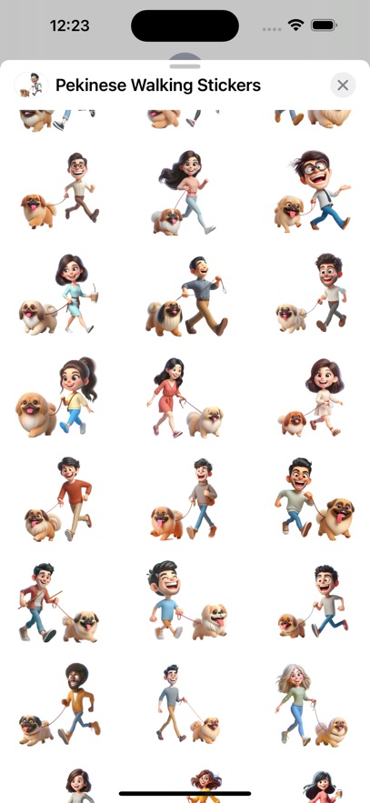 Pekinese Walking Stickers