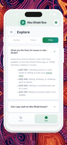 Abu Dhabi Bus Routes iPhone screenshot
