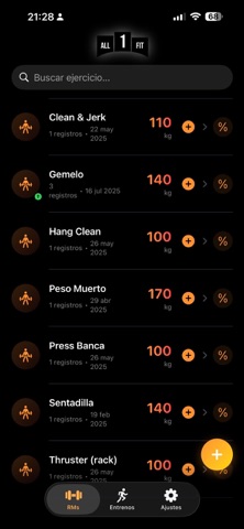 All1Fit: WOD, RM & Tabata Screenshot 2 of 4
