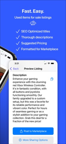 QuickList AI Listing Assistant screenshot