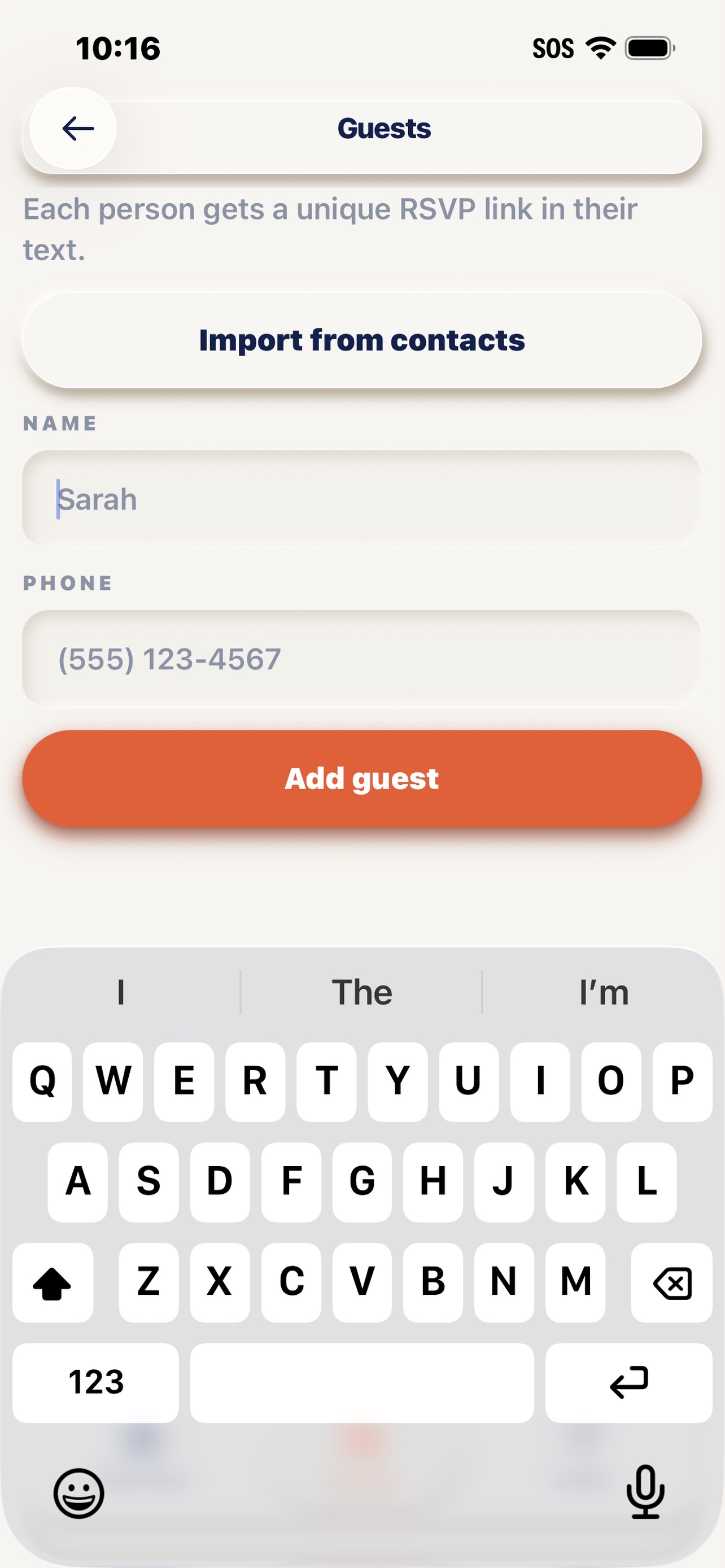 Screenshot 1 of TextVite Invites