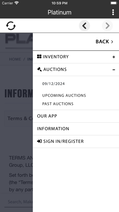 Platinum Auction Group Screenshot
