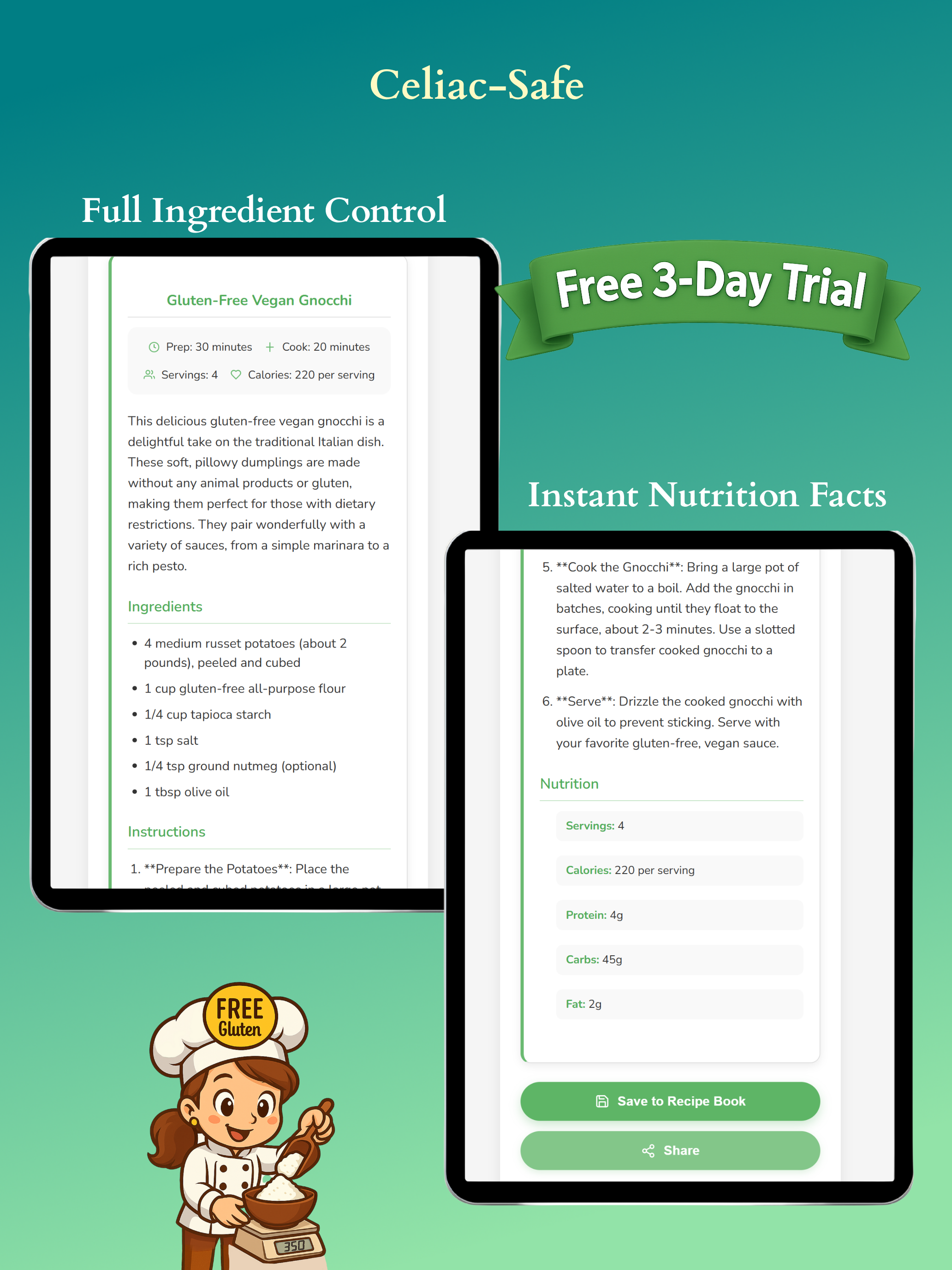 Gluten Free Snap to Recipe