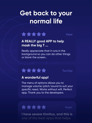 TSound: tinnitus sound therapy iPad screenshot