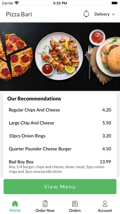 Pizza Bari Gainsborough. Screenshot
