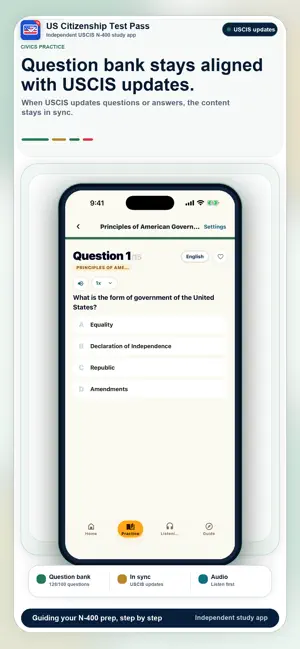US Citizenship Test Pass screenshot 2