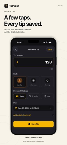 TipPocket - Tip Tracker app screenshot 2
