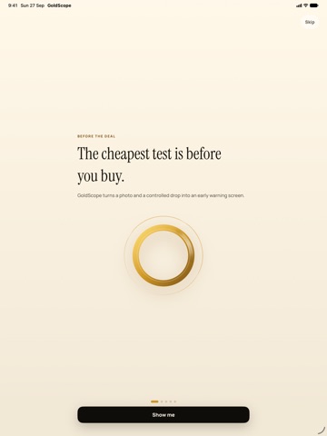 GoldScope AI iPad screenshot