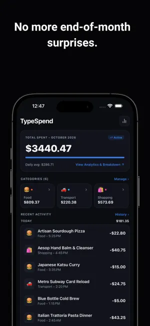 Type Spend: Expense Tracker screenshot 3