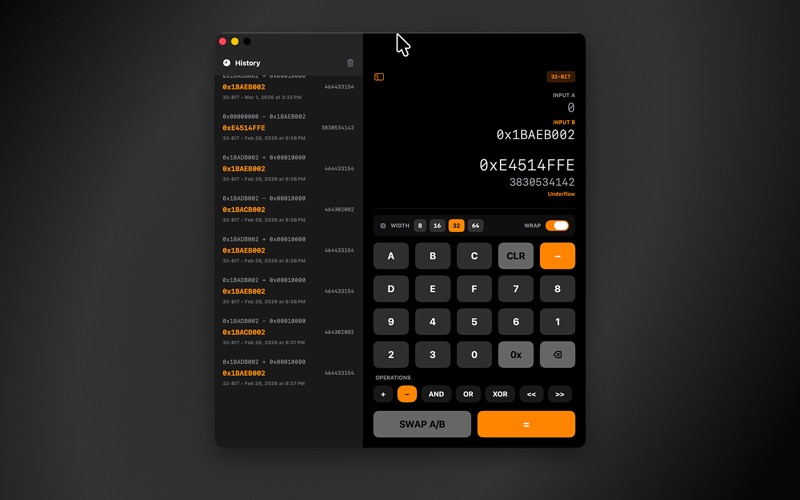 ComfyHexCalc screenshot