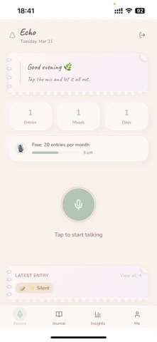 Echo: Your AI Diary screenshot