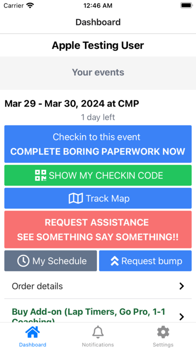 My Track Day iPhone screenshot 1 - Sports app