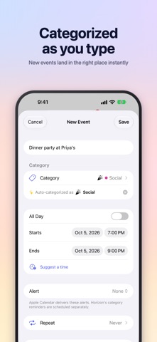 Horizon: Calendar Highlights iPhone screenshot