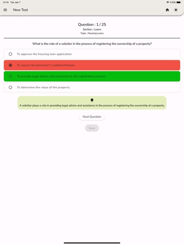 Pro Financial Advice Exam Test iPad screenshot