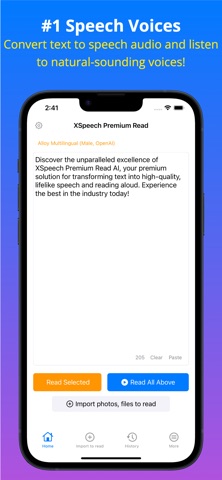 XSpeech Premium Read AI & TTS iPhone screenshot