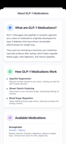 GLP-1 Weight Loss Calculator screenshot