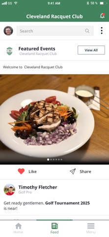 The Cleveland Racquet Club iPhone screenshot