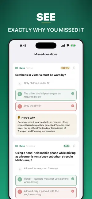 VIC Learner Permit Test Prep screenshot 4